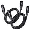 Cable Matters Set of 2 Premium XLR Cables Oxygen Free Copper XLR Male To Female for Microphones and Black 1.8m, OFC, Speakers,