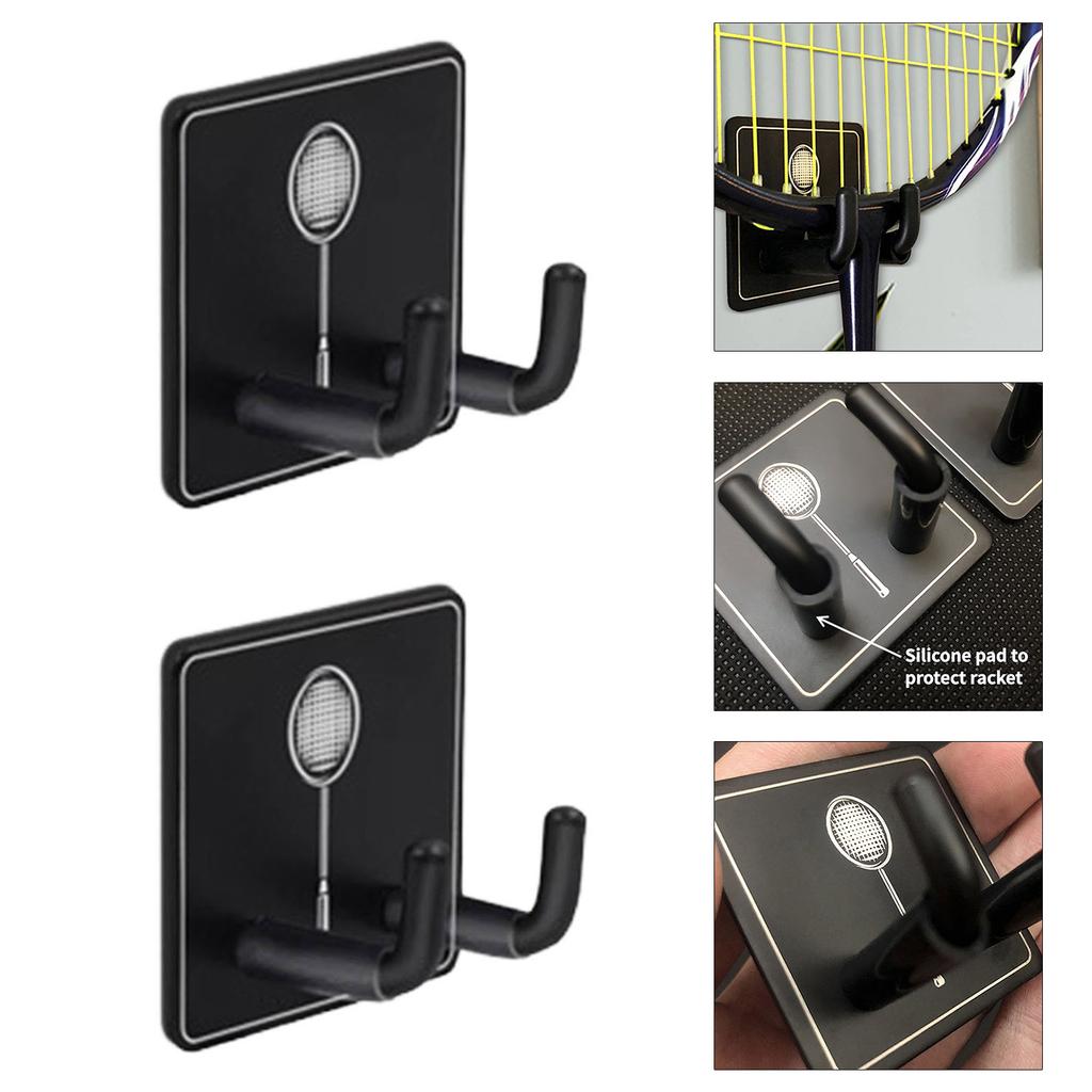 2 шт. настенная стойка для ракеток металлический крючок для подвешивания теннисной ракетки держатель вертикальный дисплей держатель для гаража тренажерный зал тренировки