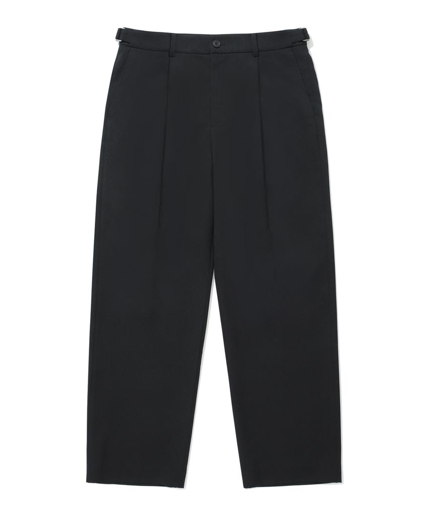 COVERNAT One-Pleat Semi-Wide Slacks Black