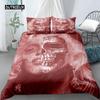 Skull Duvet Cover Set Queen Black Skeleton Paisley Floral Pattern Bedding Set for Teen Adult Polyester Halloween Comforter Cover