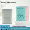 PU Leather Passport Holder with Map Design and Single Edge Sewing