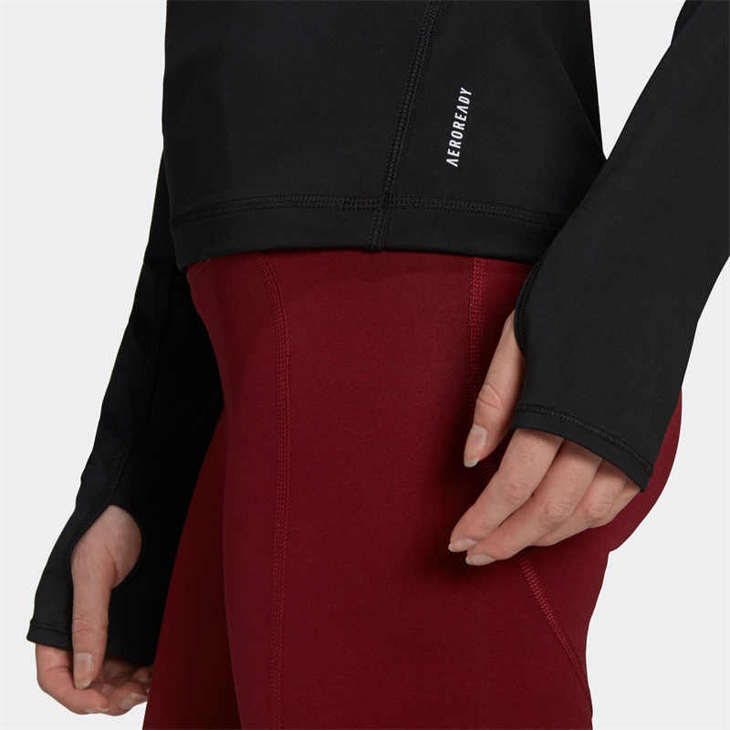 Adidas Модная удобная мягкая дышащая футболка с длинным рукавом для женщин, черный цвет GH6844