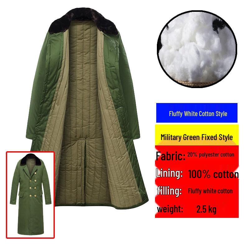 Zhaomu Military Green Cotton Overcoat