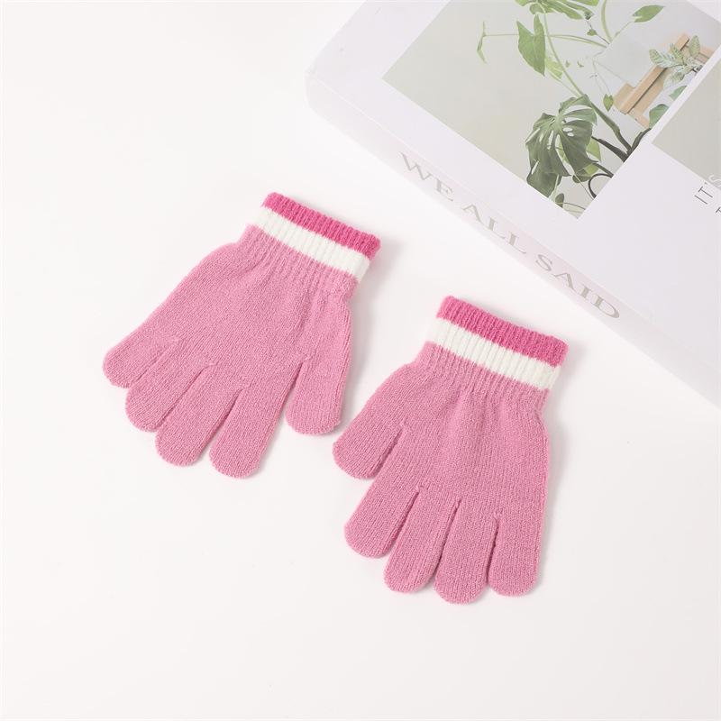 Набор шапка-бини и варежки-митенки «Единорог» для детей, для девочки, милый, модный, плюшевый, на флисовой подкладке, зимняя шапка с перчатками, мультяшный животный узор с ушками, термонабор