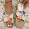 Fashion Women Slippers Colorful Flower Flat Slippers Flip Flops Fashion Summer Shoes Women Comfort Non Slip Beach Sandals Slides Women