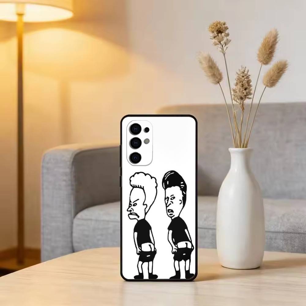 Beavis & B-Head Phone Case For Samsung S25,S24,S21,S22,S23,S30,Ultra,S20,Plus,Fe,Soft Silicone Black Cover