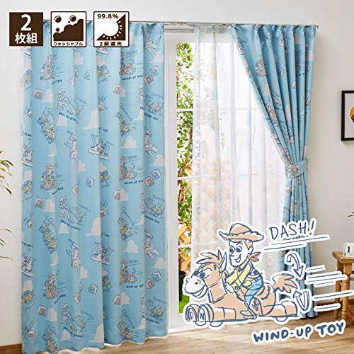 Disney Toy Story 2nd Grade Blackout Curtains Set of 2 TOY STORY Woody Andy Thermal Insulation 2nd Grade Blackout SB-434