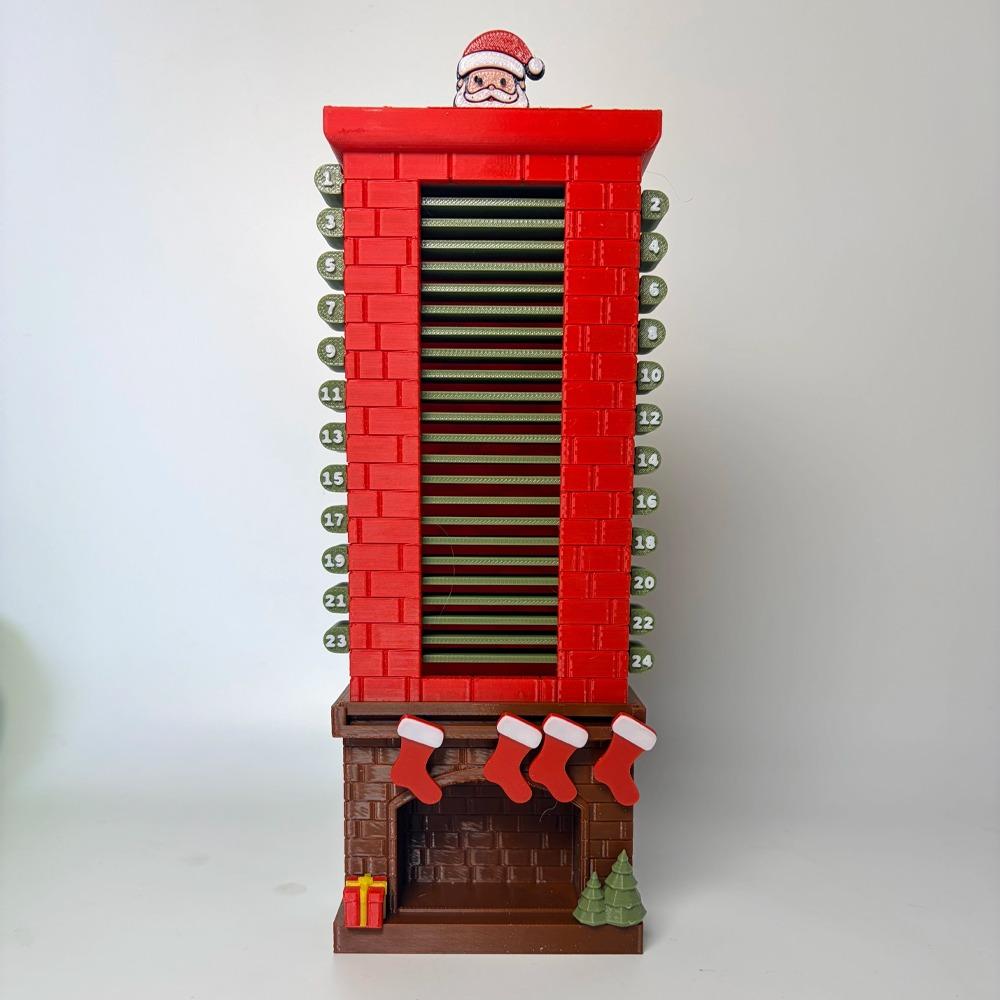 Plastic Christmas Advent Calendar Fireplace Base Christmas Stacking Game Study Desk