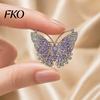 Women Brooch Pin, 3D Butterfly Design with Sparkling Rhinestones, Lightweight Pin Strong Buckle Badge for Coats Shirts Bags Accessories Insect