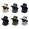 Summer Sun Hats Uv Protection Outdoor Hunting Fishing Cap For Men Women Hiking Camping Visor Bucket Hat Neck Flap Fisherman Hat