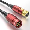 SOUNDFAM XLR Cable Male To Premium Microphone for PA All Copper Heavy Duty Cotton Braided Wine Red Female, Cable, Amplifiers, Mixers, Speakers,