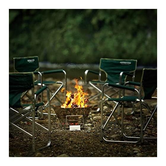 [Amazon.co.jp Limited] CAPTAIN STAG Bonfire Stand Barbecue Stove Grill 2-in-1 Hexa Stainless Steel Fire Grill M Size Stainless Steel Storage Bag