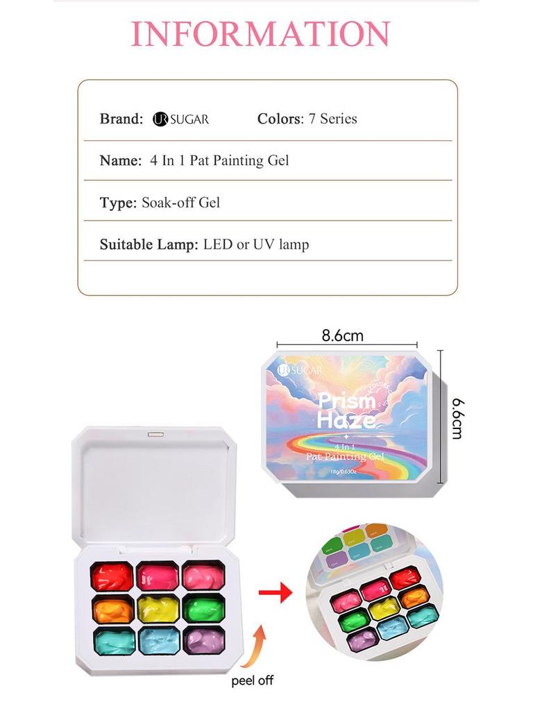URSUGAR High-Saturation Gradient Gel Nail Art Palette