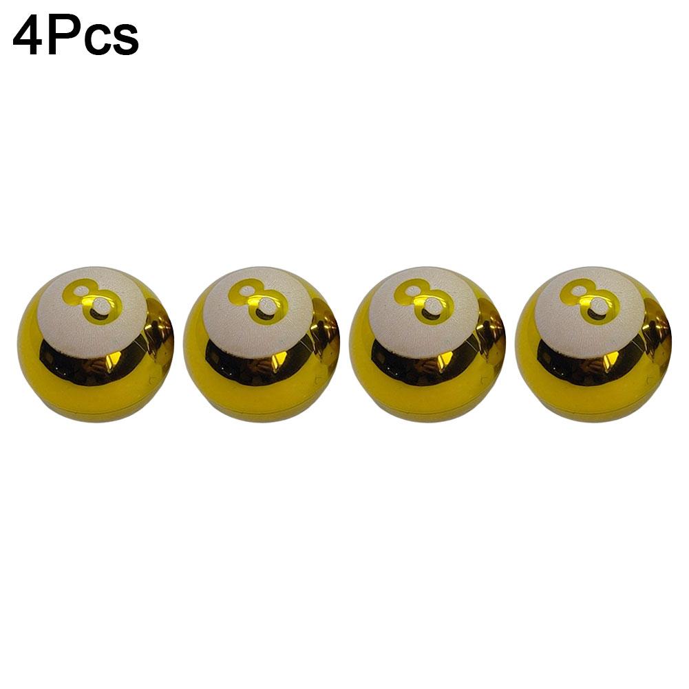 4pcs Car Wheel Tire Valve Core Cap Creative Billiards 8 Wheel Dust Cover Car Truck SUV Motorcycle Bike Accessories