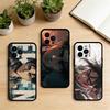 Чехол на телефон AAA Атака Титанов Пейзаж Для iPhone 17,16,15,14,13,12,11 Plus,Pro Max,XS,Мягкий Силиконовый Черный Чехол