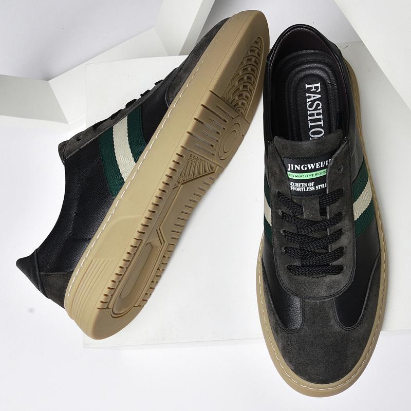 Fashion Size 38-45 High Quality New Men Casual Shoes Genuine Leather Luxury Shoes for Men Spring Autumn Men's Shoes Black Sneakers Man