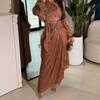 2025 Autumn and Winter Women's Clothing Pleated Streamer Shiny Evening Dress