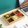 Tray 1PC Bamboo Nine Compartments Dinner Plate Snack Plate Side Dish Plate Bread Compartment Plate Platter Soap Box Drain Basket