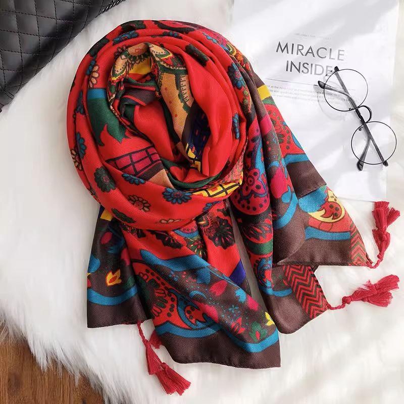 New tassel scarf Yunnan Dali tourism ethnic style shawl women's fashion versatile seaside beach towel