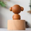 Round Bottom Orangutan Design Rotating Mini Music Boxes Wooden for Decoration Present