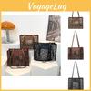 Fashionable Large Pu Leather Tote Bag With Chic Color Block And Leopard Print