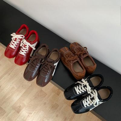 Ретро Круглый и Квадратный Носок Повседневные Женские Стельки Увеличивающие Рост Кеды