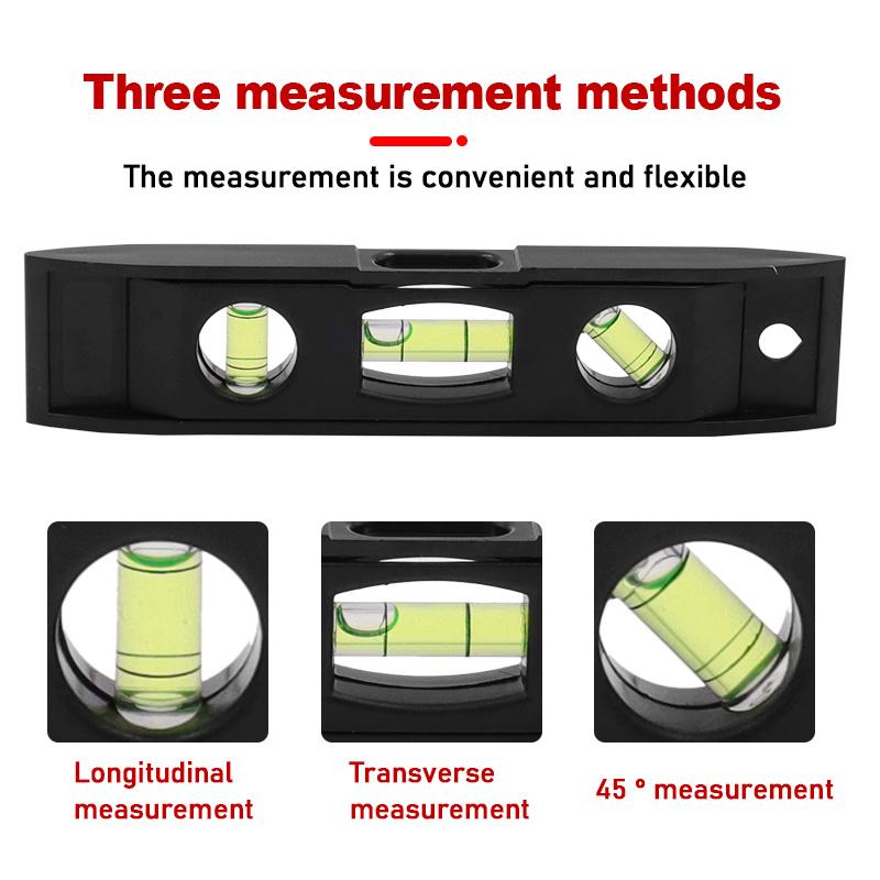 3 Spirit Level Bubble Magnetic Ruler ABS Shell Vertical Horizontal 45 Degree Bubble Level Measuring Tool Tool