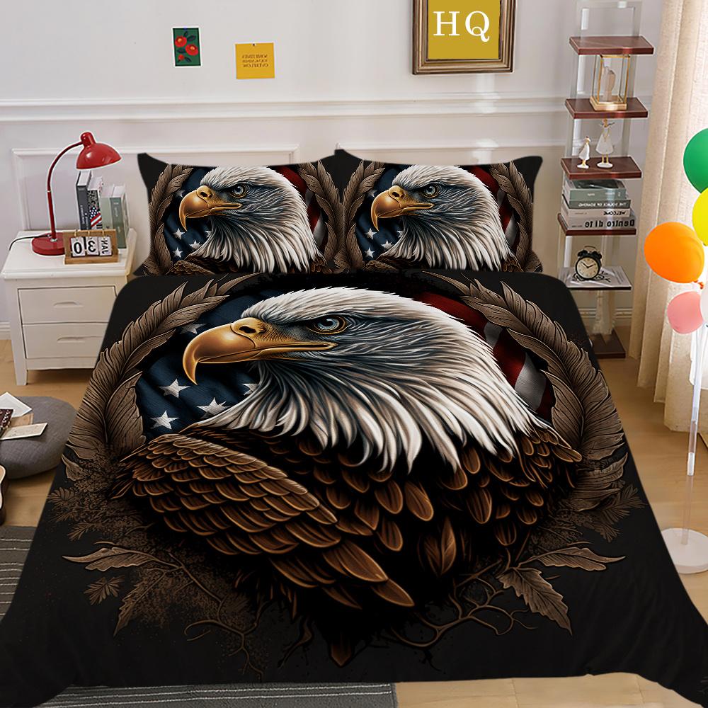 Пододеяльники с 3D принтом орла для детей и подростков, домашнее постельное белье, декор для одной спальни, полиэстеровые покрывала