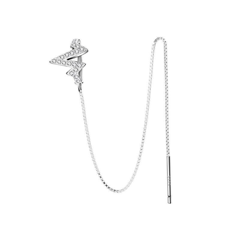 1 пара сережек-клипс из стерлингового серебра с волнистым сердцебиением для женщин, длинные серьги, свадебные украшения для вечеринок, новое поступление