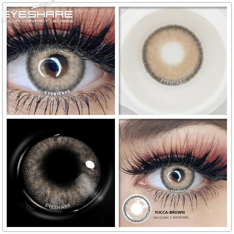 Eyeshare 2pcs Color Contact Lenses for Eyes YUCCA Blue Green Colored Lenses Yearly Cosmetic Contact Lens for Eyes Beauty Makeup