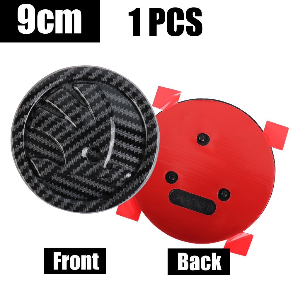 2026 Hot 8/9/10cm Carbon Fiber Badge Car Front Hood Emblem Tail Trunk Logo Sticker For Skoda Octavia Karoq Skoda S VII Fabia Kam