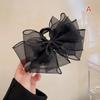 Tulle Big Bow Hair Claw Clips For Women Elegant Bowknot Hairpin