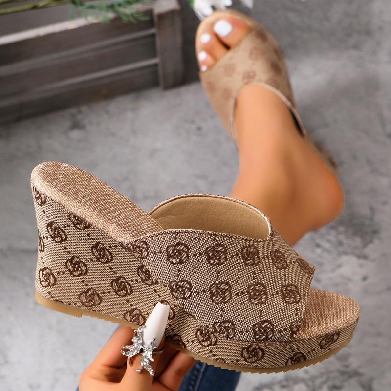 Модные босоножки на танкетке для женщин 2024 года, летние босоножки в римском стиле с толстой подошвой, модная верхняя одежда, женские тапочки на высоком каблуке, Zapatos