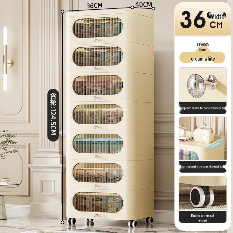 Nordic Style Plastic Storage Cabinet for Living Room or Bedroom