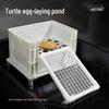 Пруд для откладывания яиц черепахами и инкубационный ящик с платформой для баскинга и песочницей