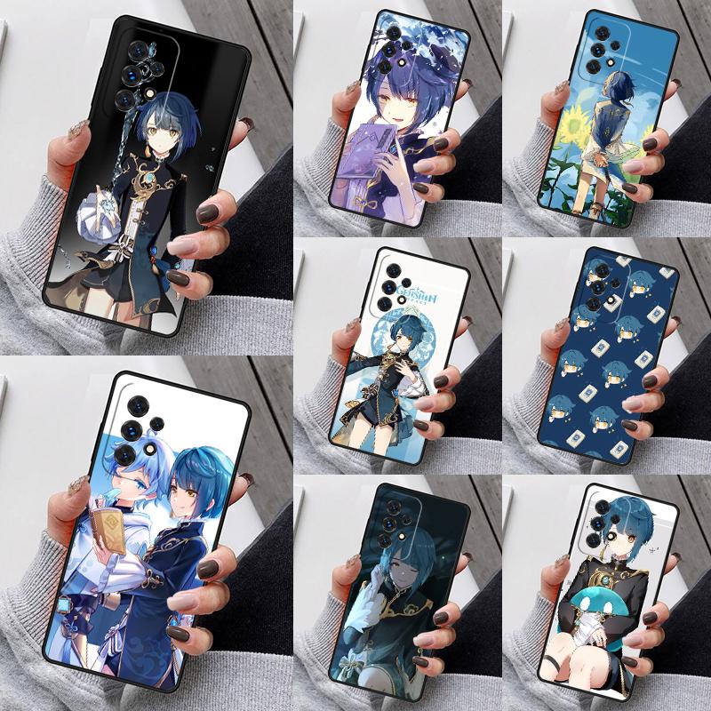 Чехол для телефона Genshin Impact Син Цю Для Samsung Galaxy S25 S23 S30 S8 S21 S20 FE S24 S22 Note 10 20 Plus lite Ultra