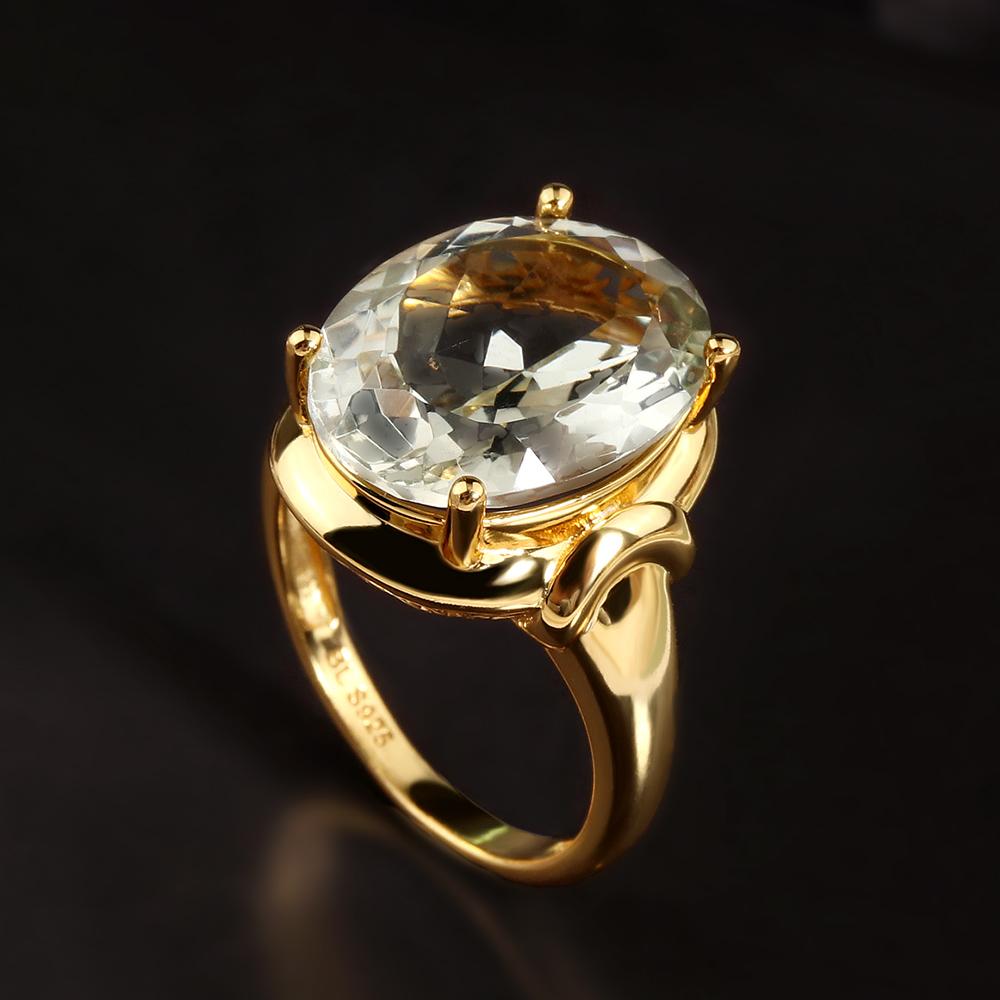 Натуральный зеленый аметист, натуральный бразильский большой драгоценный камень, кольца из стерлингового серебра 925 пробы, изысканные ювелирные изделия для женщин