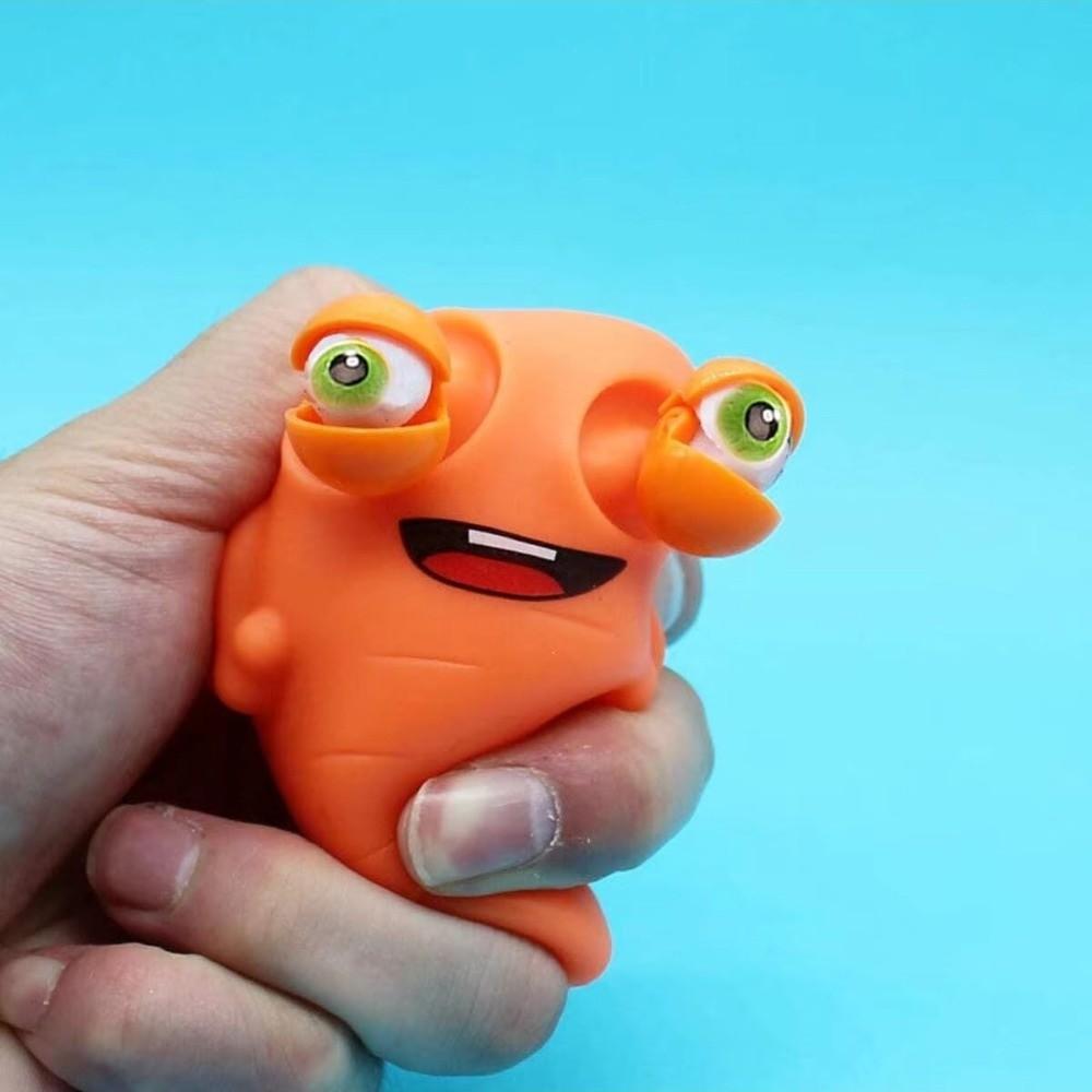 Slow Rebound Squeeze Stress Toy Pop Out Eyes Vegetable Kneading Toy for Autism ADHD Stress Relief