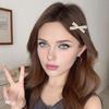 Girl Decorative Hairpin, Imitation Pearl Rhinestones Bow Shape Hair Clip, No Damage Side Bang Hair Pin, Versatile Style Hair Accessories