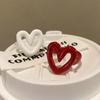 Бело-красное геометрическое сердце кольцо для женщин и девочек открывающиеся кольца ювелирные аксессуары
