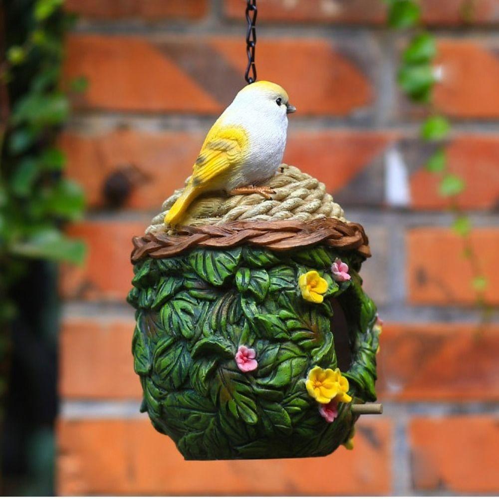 Gift Weatherproof Bird Houses Cute Garden Outdoor Garden Hanging Resting Place DIY Birds Nest