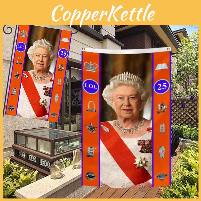 Premium Queen Elizabeth Ii Platinum Jubilee Flag Banner Elegant Mourning Decoration For Home And Garden