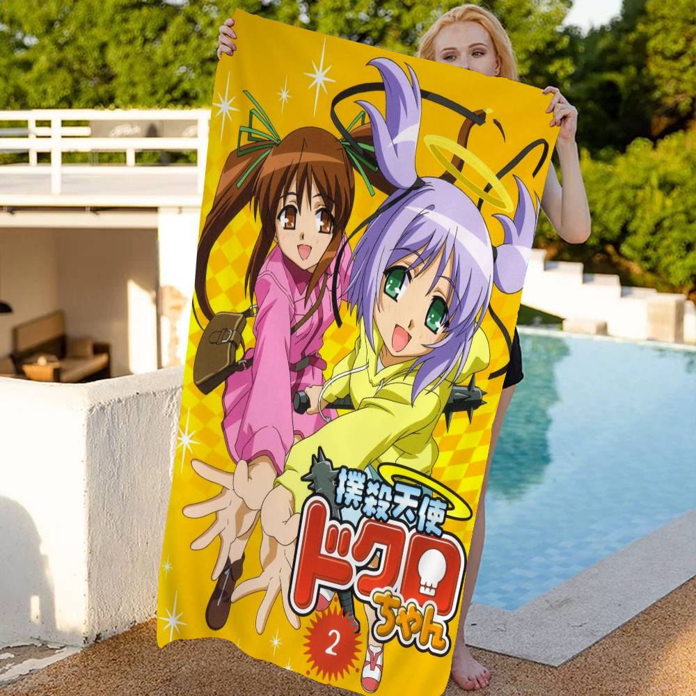 Bokusatsu Tenshi Dokuro Chan Большие Микрофибровые Пляжные Полотенца Быстросохнущее Полотенце Песчаные Пляжные Полотенца Полотенце для Бассейна для Путешествий Пляжный Бассейн Йога