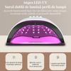 280W UV LED Nail Lamp for Gel Nails, 66 Beads Red Light, 4-Level Speed Adjustment, Digital Display, Fast Drying, Detachable Base, White
