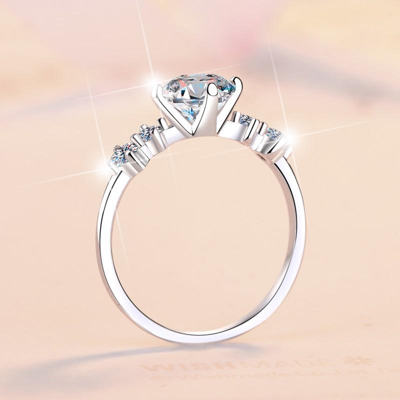 D цвет 1CT муассанит обручальное кольцо с бриллиантом обручальное кольцо подарок для подруги женская модель серебро S925 четыре когтя