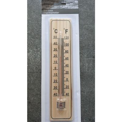 Термометр - Дерево - 22 x 5 см - Внутренний/Наружный - от -40°C до +50°C - Крепление в комплекте