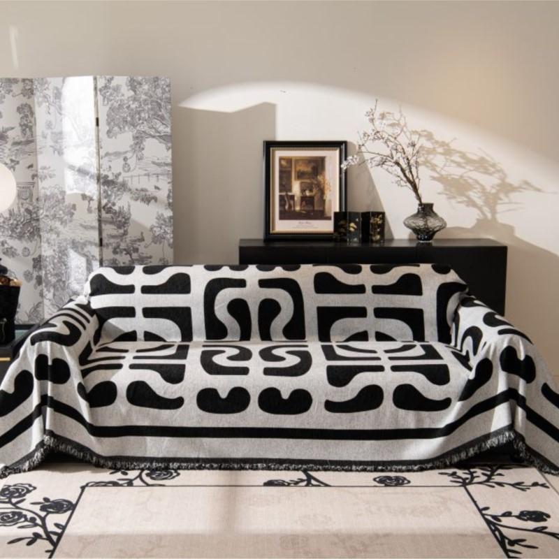 Кемпинг Пикник Черный Белый Коврик Пледы для Гостиной Диван Пары Положение Современный Плед Цвет Блок Одеяло Чехол