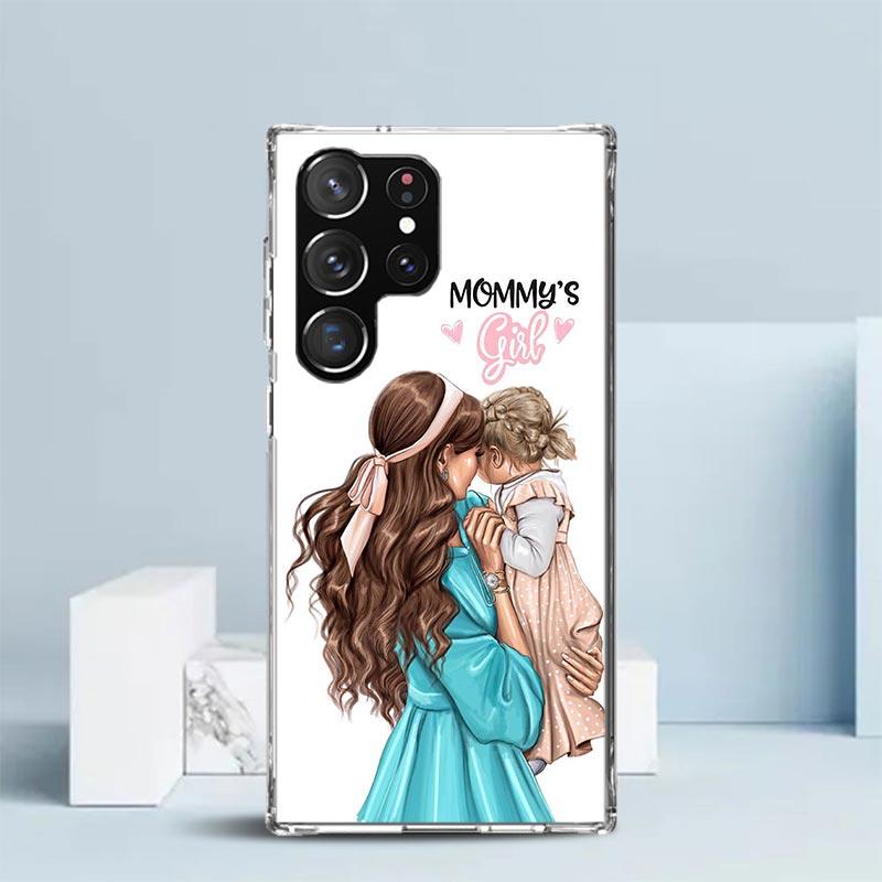 Чехол для телефона 'Мама и Малыш' для Samsung Galaxy S24 S25 Edge S26 Ultra S22 S23 Plus S21 + S20 FE Мягкий ТПУ Задняя крышка Galaxy S22 S23