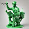 Статуэтка зеленого солдата в туалете, читающего газету, писающего человека, статуэтка из смолы, скульптура, модель, игрушка, украшение для домашнего офиса, рабочего стола, орнамент