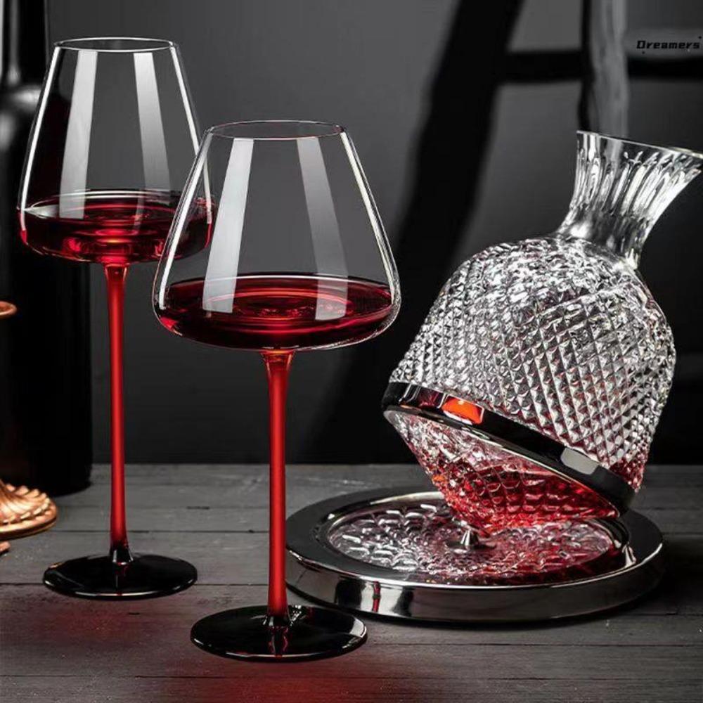 with Base Crystal Glass 360 Rotating Decanter 1500ml Wine Dispenser Wine Aerator  Bar